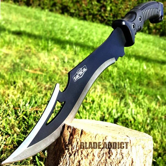15.5" Black HUNTING SURVIVAL FIXED BLADE MACHETE Tactical Knife 3 15.5" Black HUNTING SURVIVAL FIXED BLADE MACHETE Tactical Knife
