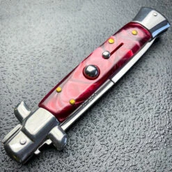 Marble Red Italian Stiletto Switch Blade Pocket Knife 9 Marble Red Italian Stiletto Switch Blade Pocket Knife -BLADE ADDICT Sales IMG 0304c 02288.1668878347