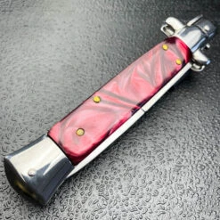 Marble Red Italian Stiletto Switch Blade Pocket Knife 10 Marble Red Italian Stiletto Switch Blade Pocket Knife -BLADE ADDICT Sales IMG 0305d 47275.1668878349