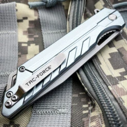 TAC-FORCE Military Tanto Pocket Knife Grey 9 TAC-FORCE Military Tanto Pocket Knife Grey -BLADE ADDICT Sales IMG 1334