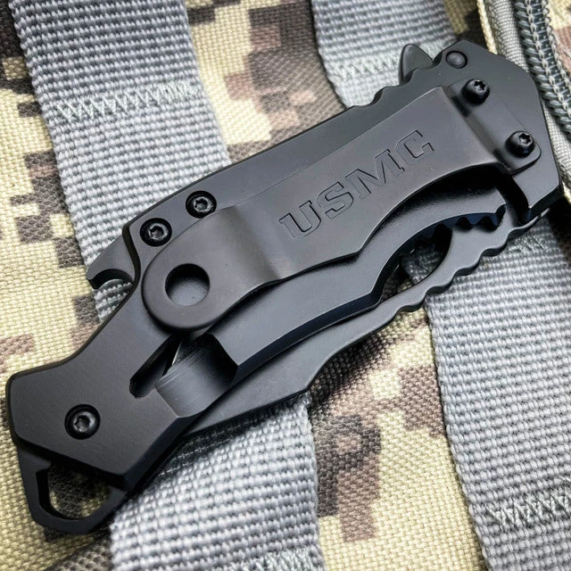 USMC Military Marines Tactical Spring Assisted Open Pocket Knife Bottle Opener 6 USMC Military Marines Tactical Spring Assisted Open Pocket Knife Bottle Opener - Image 4