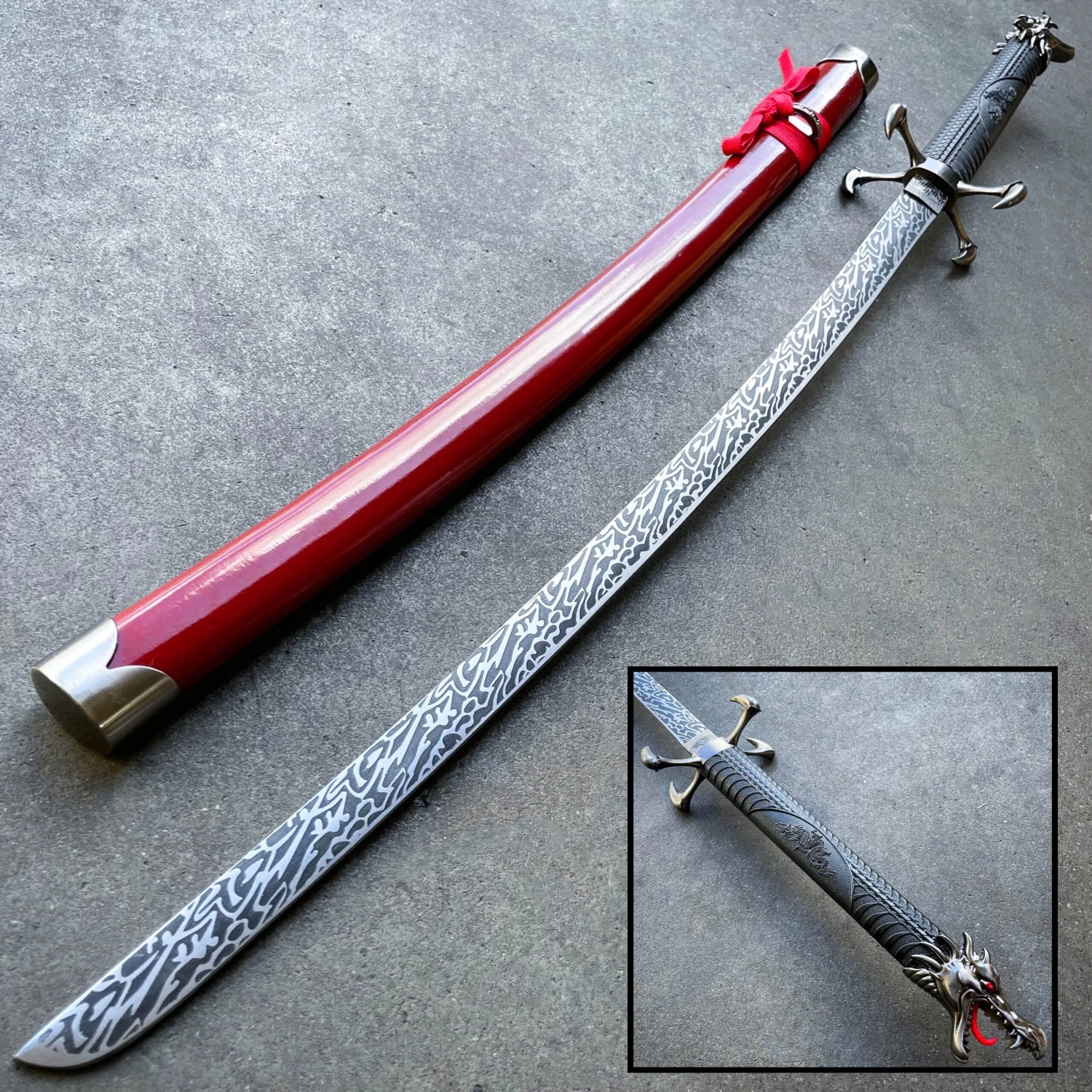 40" Red Dragon SAMURAI NINJA Bushido KATANA Japanese Four Claw Sword Blade 3 40" Red Dragon SAMURAI NINJA Bushido KATANA Japanese Four Claw Sword Blade