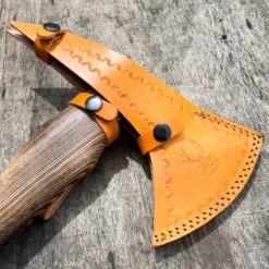 18" Skull Throwing Axe Wood Handle W/ Sheath -BLADE ADDICT Sales IMG 2911