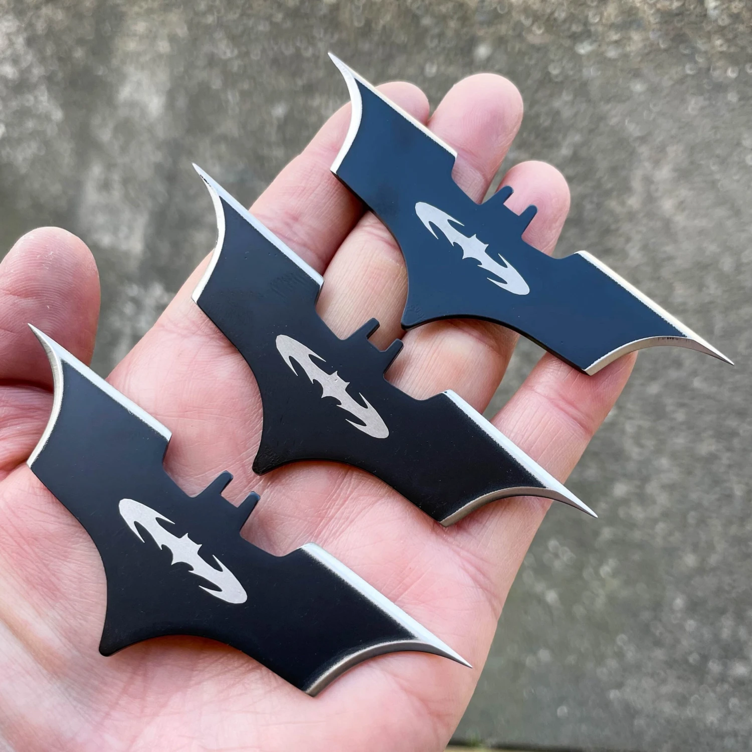 Mini 3PC Black Bat Throwing Knives 3 Mini 3PC Black Bat Throwing Knives