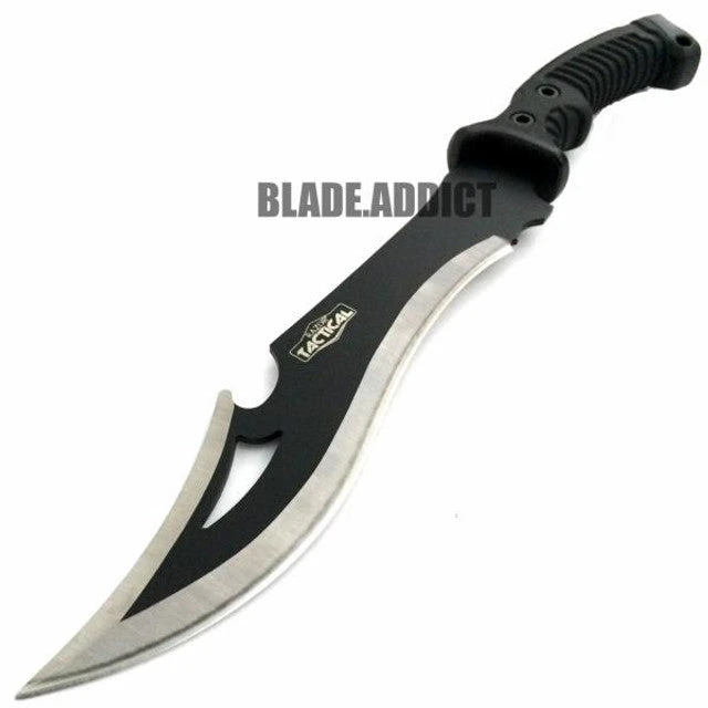 15.5" Black HUNTING SURVIVAL FIXED BLADE MACHETE Tactical Knife 4 15.5" Black HUNTING SURVIVAL FIXED BLADE MACHETE Tactical Knife - Image 2