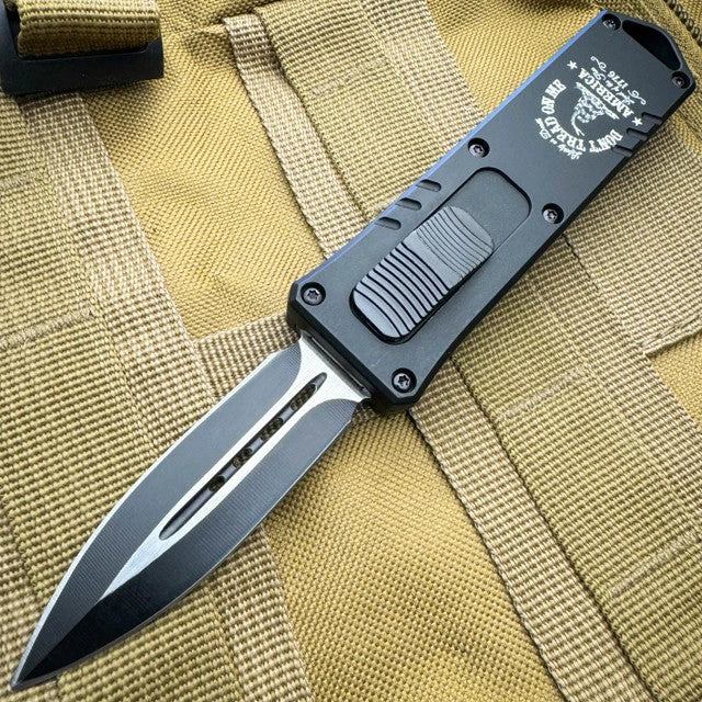 Military Exocel Dagger OTF Automatic Knife Black 7 Military Exocel Dagger OTF Automatic Knife Black - Image 5