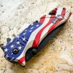 8" USA American Flag Spring Assisted Open Folding Rescue Camping Pocket Knife -BLADE ADDICT Sales IMG 7629 71848.1654218498.1280.1280