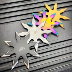 8 Point Black Silver Ying Yang Shuriken Throwing Ninja Star -BLADE ADDICT Sales IMG 7639
