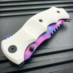 White Galaxy Spring Assisted Pocket Knife 8 White Galaxy Spring Assisted Pocket Knife -BLADE ADDICT Sales IMG 7753 2 98579.1654746053.1280.1280