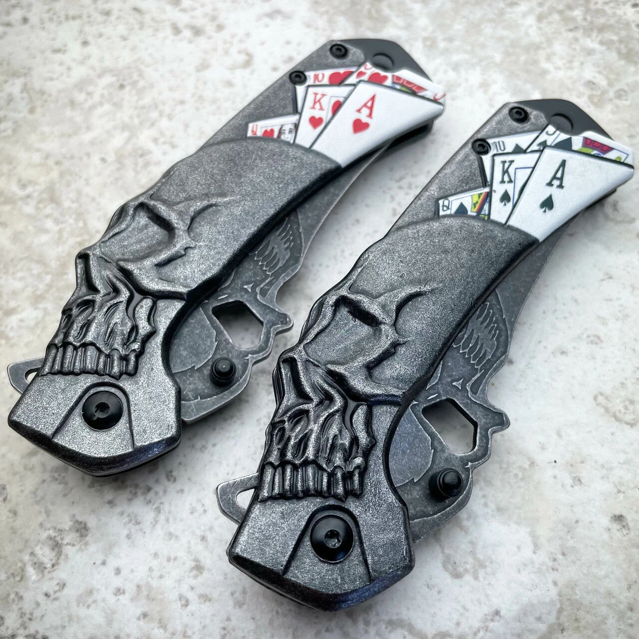 8.4" Dark Side Blades Royal Flush Spring Assisted Open Folding Pocket Knife 5 8.4" Dark Side Blades Royal Flush Spring Assisted Open Folding Pocket Knife - Image 3