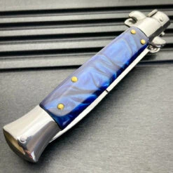 8.75" Italian Stiletto Switch Blade Pocket Knife Blue 8 8.75" Italian Stiletto Switch Blade Pocket Knife Blue -BLADE ADDICT Sales IMG 8121 2 08641.1656561195.1280.1280