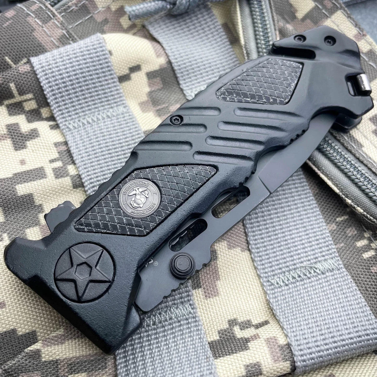 8.5" Officially Licensed USMC Marines Rescue Spring Assisted Pocket Knife 5 8.5" Officially Licensed USMC Marines Rescue Spring Assisted Pocket Knife - Image 3