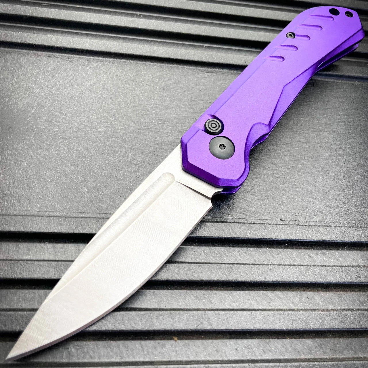 Clip Point Military Switch Blade Pocket Knife 5 Clip Point Military Switch Blade Pocket Knife - Image 3