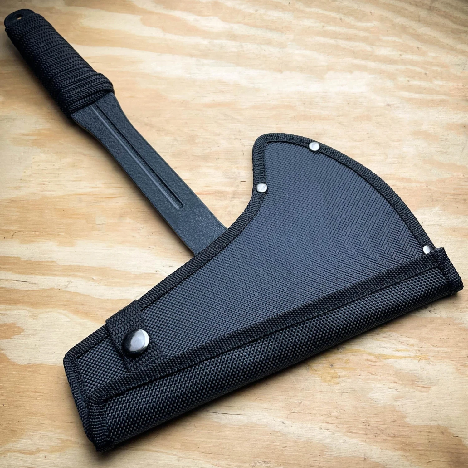 14" Black Tactical Tomahawk Axe Full Tang Outdoor Hunting Camping Hatchet NEW 7 14" Black Tactical Tomahawk Axe Full Tang Outdoor Hunting Camping Hatchet NEW - Image 5