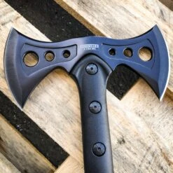 15.5" Black Tactical Axe Double Blade Head Tomahawk Hatchet Throwing Knife Blade -BLADE ADDICT Sales blade addict axes 15 5 black tactical axe double blade head tomahawk hatchet throwing knife blade 15507006029912