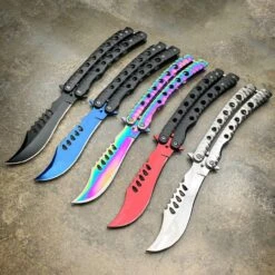 BLADE ADDICT Sales -BLADE ADDICT Sales blade addict butterfly knife 9 the predator curved blade balisong 28559701082311