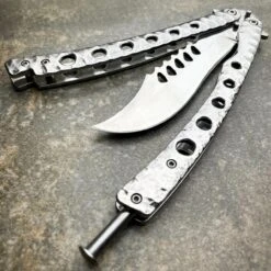 9" The Predator Curved Blade Balisong 22 9" The Predator Curved Blade Balisong -BLADE ADDICT Sales blade addict butterfly knife 9 the predator curved blade balisong 28559756689607