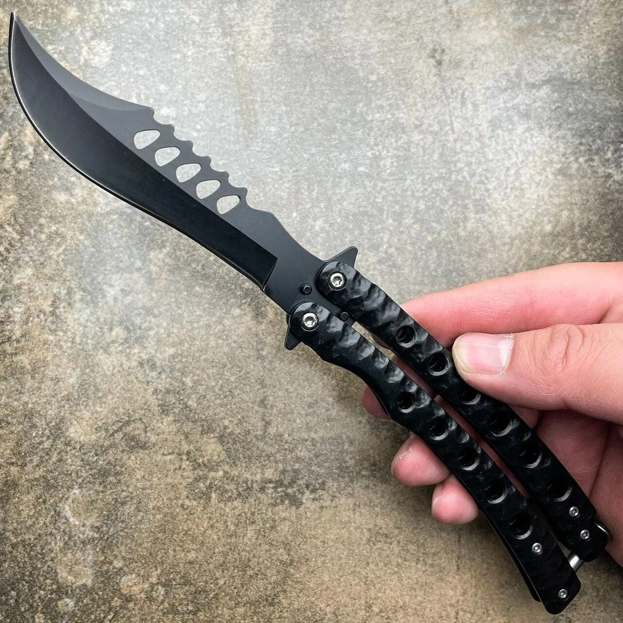 9" The Predator Curved Blade Balisong 13 9" The Predator Curved Blade Balisong - Image 11