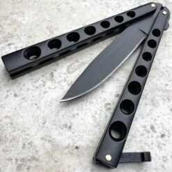 Helix Butterfly Balisong Knife 25 Helix Butterfly Balisong Knife -BLADE ADDICT Sales blade addict butterfly knife black helix butterfly balisong knife 24411879932103