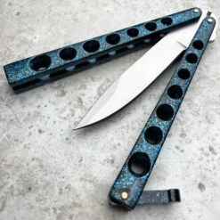 Helix Butterfly Balisong Knife 24 Helix Butterfly Balisong Knife -BLADE ADDICT Sales blade addict butterfly knife blue helix butterfly balisong knife 24411879768263