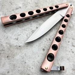 Helix Butterfly Balisong Knife 18 Helix Butterfly Balisong Knife -BLADE ADDICT Sales blade addict butterfly knife bronze helix butterfly balisong knife 24411879735495