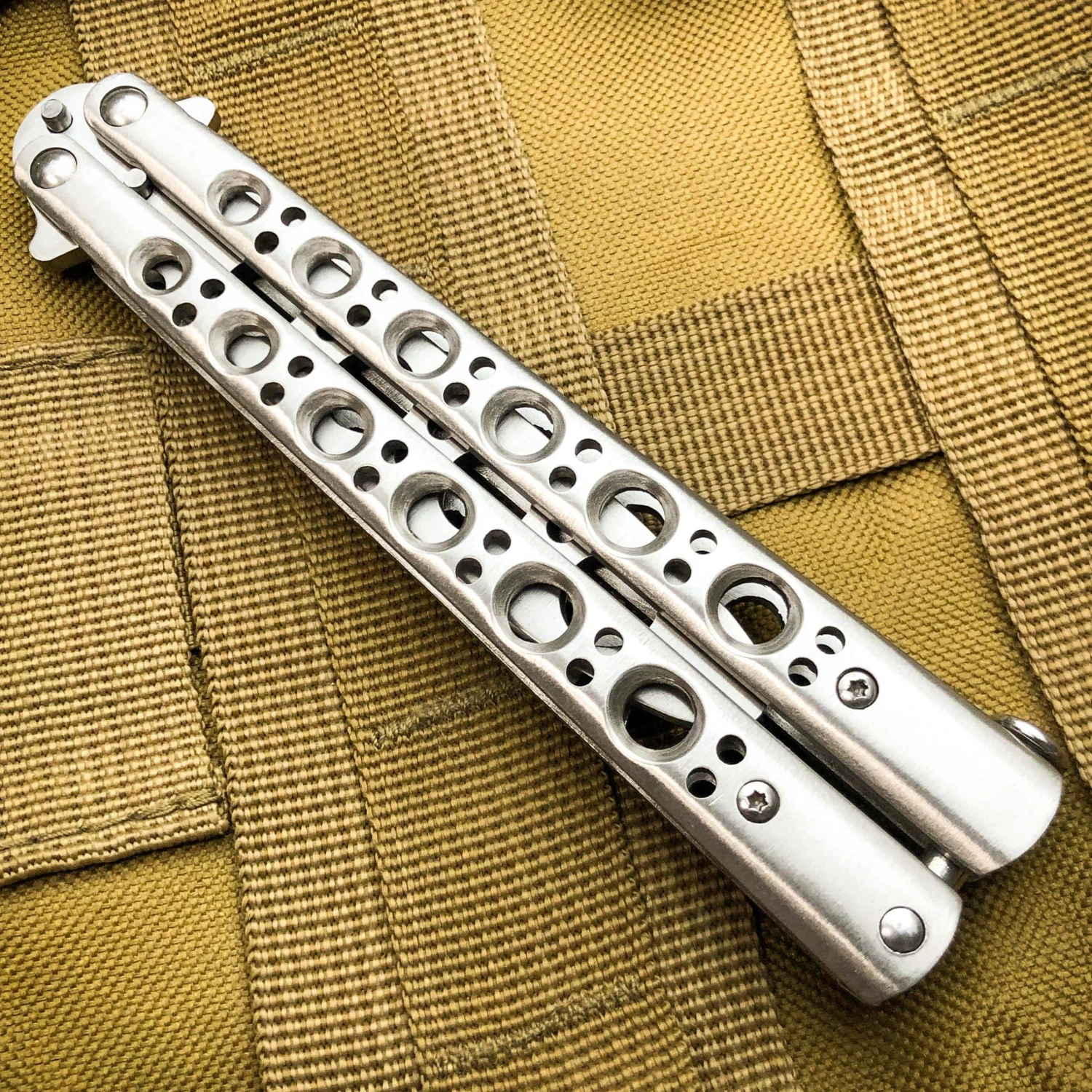 Butterfly Balisong Trainer Knife Training Dull Tool Stainless Metal Practice NEW 12 Butterfly Balisong Trainer Knife Training Dull Tool Stainless Metal Practice NEW - Image 10