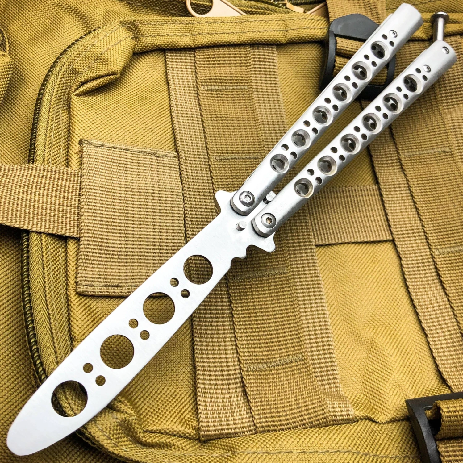 Butterfly Balisong Trainer Knife Training Dull Tool Stainless Metal Practice NEW 13 Butterfly Balisong Trainer Knife Training Dull Tool Stainless Metal Practice NEW - Image 11