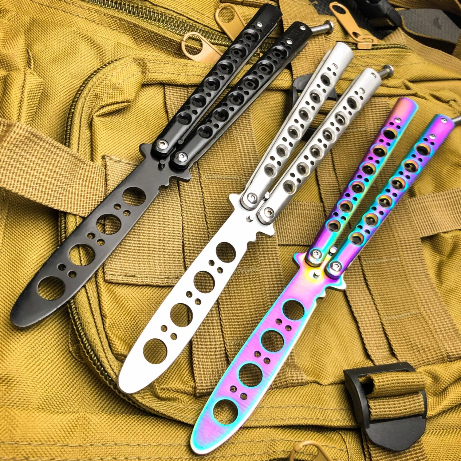 Butterfly Balisong Trainer Knife Training Dull Tool Stainless Metal Practice NEW 4 Butterfly Balisong Trainer Knife Training Dull Tool Stainless Metal Practice NEW - Image 2