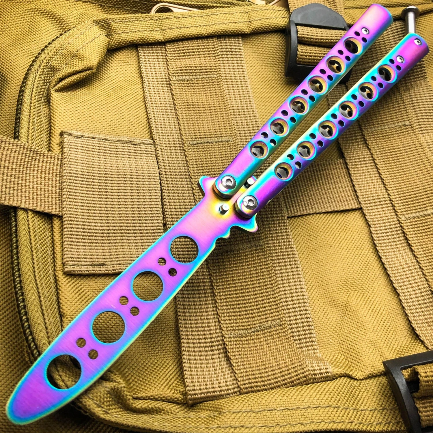 Butterfly Balisong Trainer Knife Training Dull Tool Stainless Metal Practice NEW 9 Butterfly Balisong Trainer Knife Training Dull Tool Stainless Metal Practice NEW - Image 7