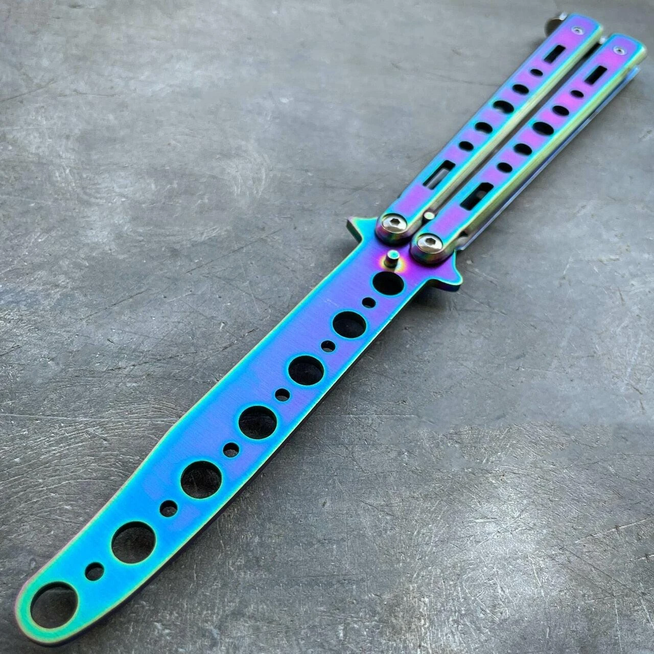 Practice BALISONG METAL BUTTERFLY Assorted Trainer Knife BLADE Comb Brush NEW 18 Practice BALISONG METAL BUTTERFLY Assorted Trainer Knife BLADE Comb Brush NEW - Image 16