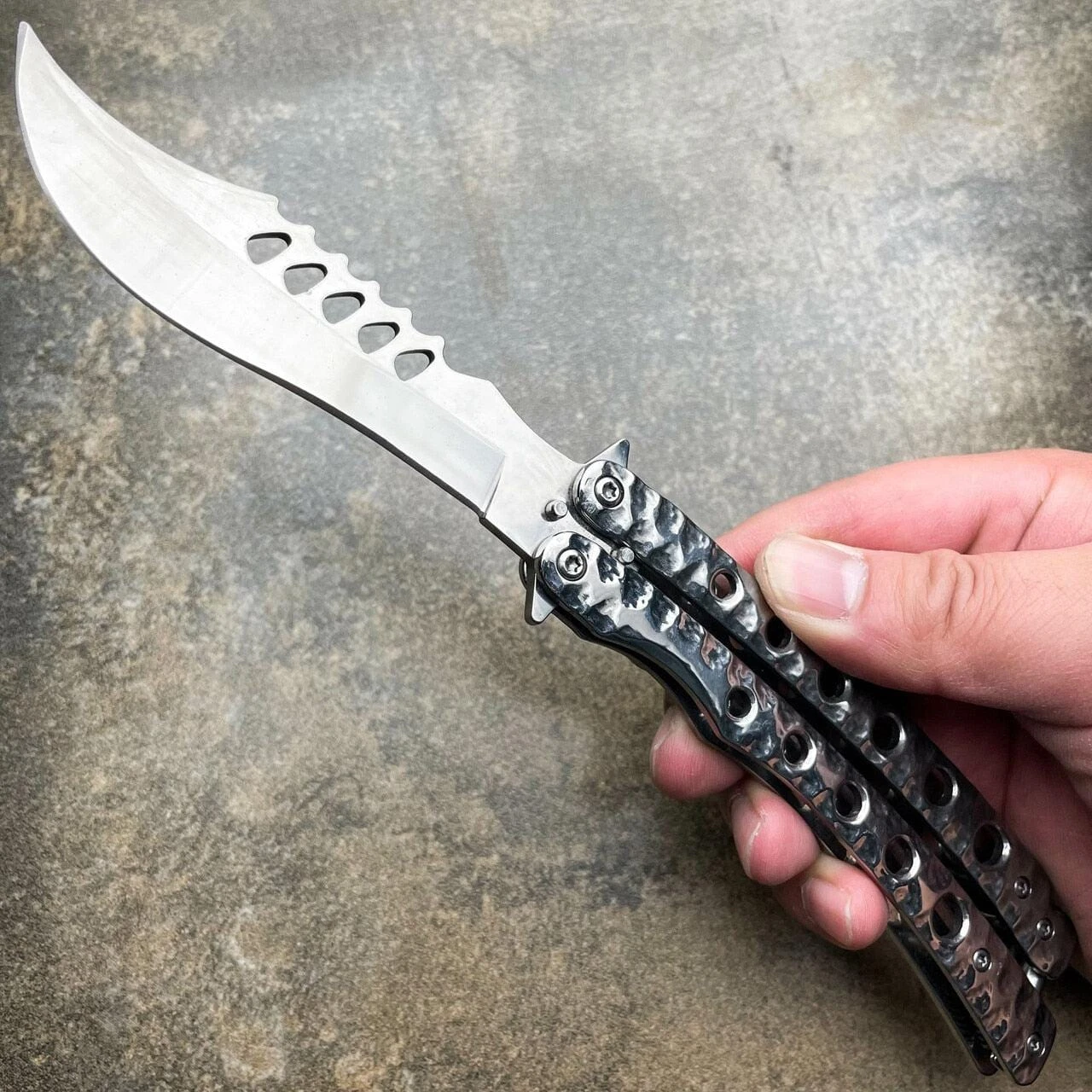 9" The Predator Curved Blade Balisong 8 9" The Predator Curved Blade Balisong - Image 6