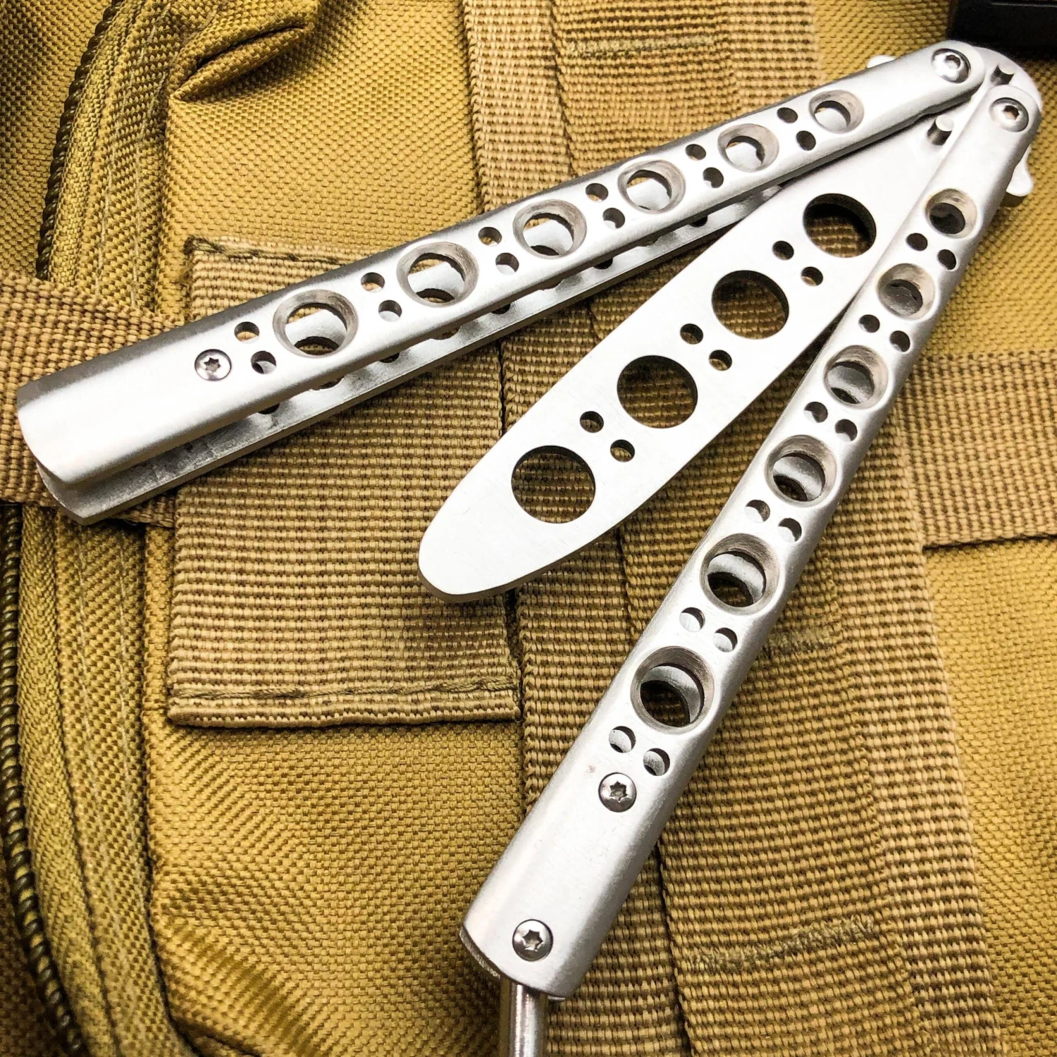 Butterfly Balisong Trainer Knife Training Dull Tool Stainless Metal Practice NEW 11 Butterfly Balisong Trainer Knife Training Dull Tool Stainless Metal Practice NEW - Image 9