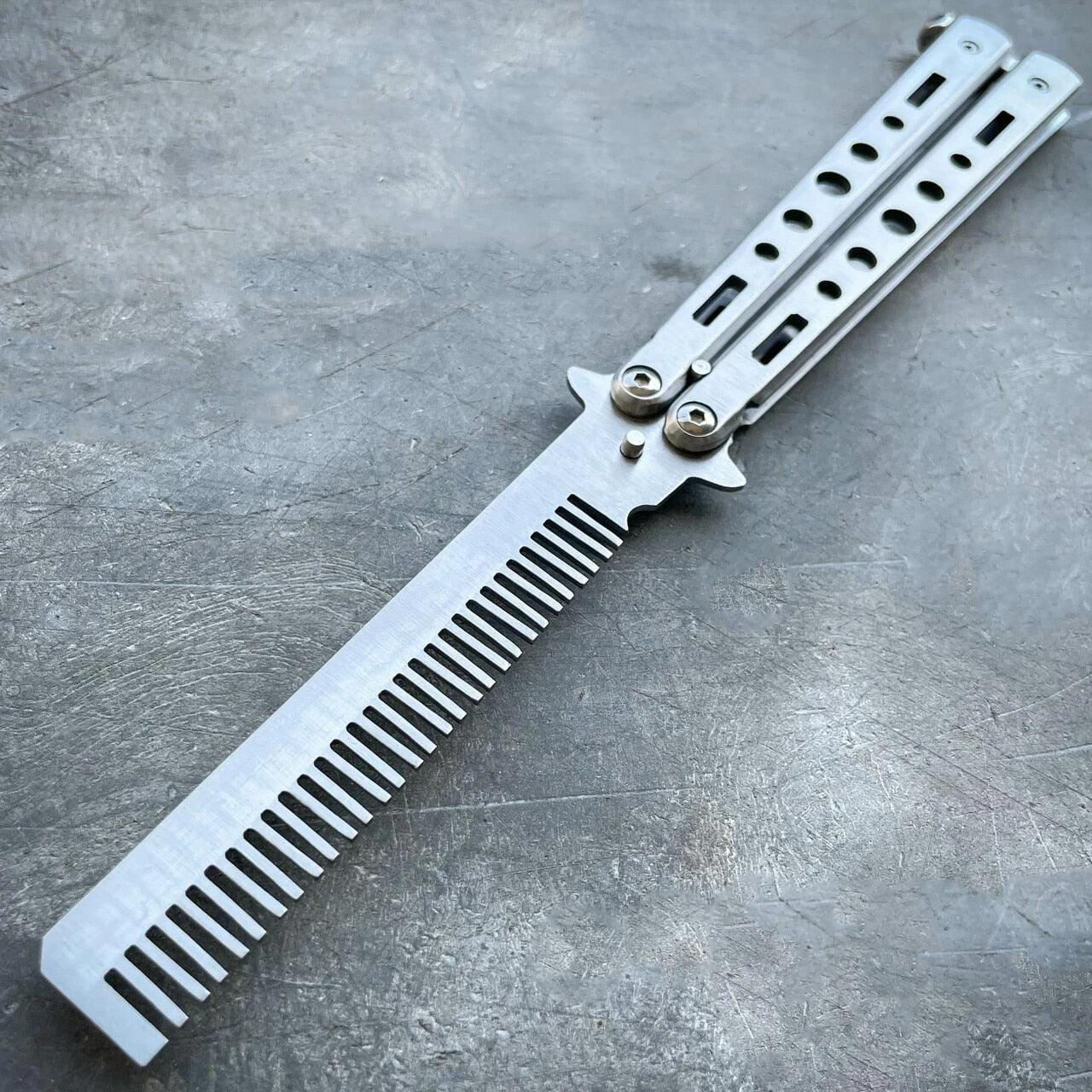 Practice BALISONG METAL BUTTERFLY Assorted Trainer Knife BLADE Comb Brush NEW 13 Practice BALISONG METAL BUTTERFLY Assorted Trainer Knife BLADE Comb Brush NEW - Image 11