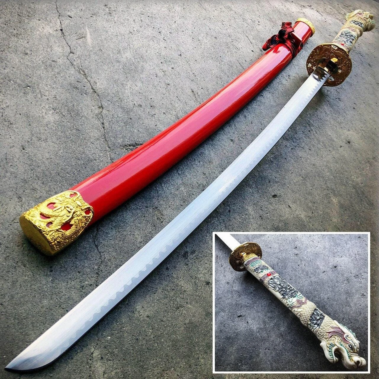 40" Red Dragon SAMURAI NINJA Bushido KATANA Japanese Sword 3 40" Red Dragon SAMURAI NINJA Bushido KATANA Japanese Sword