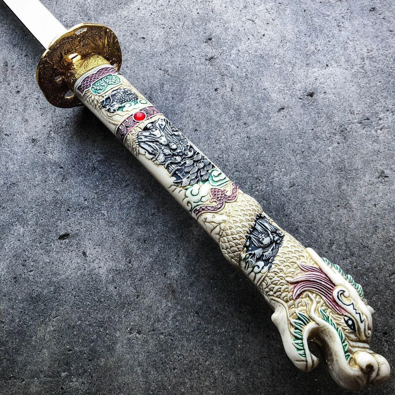 40" Red Dragon SAMURAI NINJA Bushido KATANA Japanese Sword 5 40" Red Dragon SAMURAI NINJA Bushido KATANA Japanese Sword - Image 3