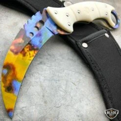 8.5" CSGO Talon Fixed Blade Counter Strike Karambit Claw Knife -BLADE ADDICT Sales blade addict csgo case hardened 8 5 csgo talon fixed blade counter strike karambit claw knife 28720649928903