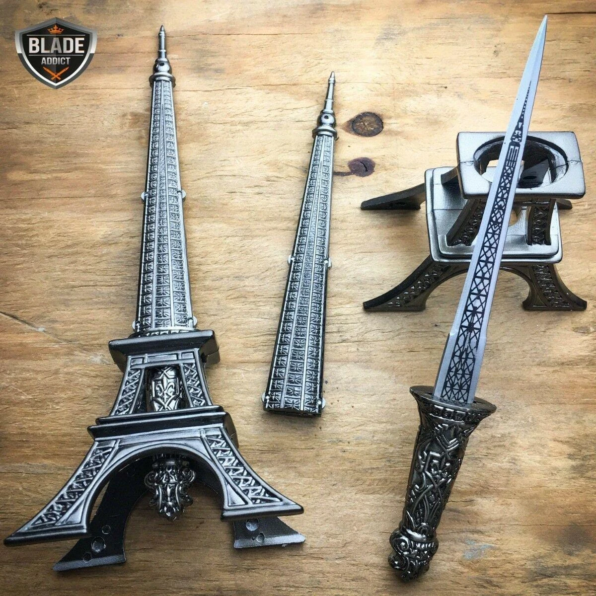 10" Eiffel Tower Letter Opener Blade Dagger Executive Knife Statue 3 10" Eiffel Tower Letter Opener Blade Dagger Executive Knife Statue
