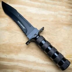 12" Tactical Camping Hunting Rambo Fixed Blade Knife BLACK Bowie + Survival KIT -BLADE ADDICT Sales blade addict fixed blade 12 tactical camping hunting rambo fixed blade knife black bowie survival kit 28865797357767