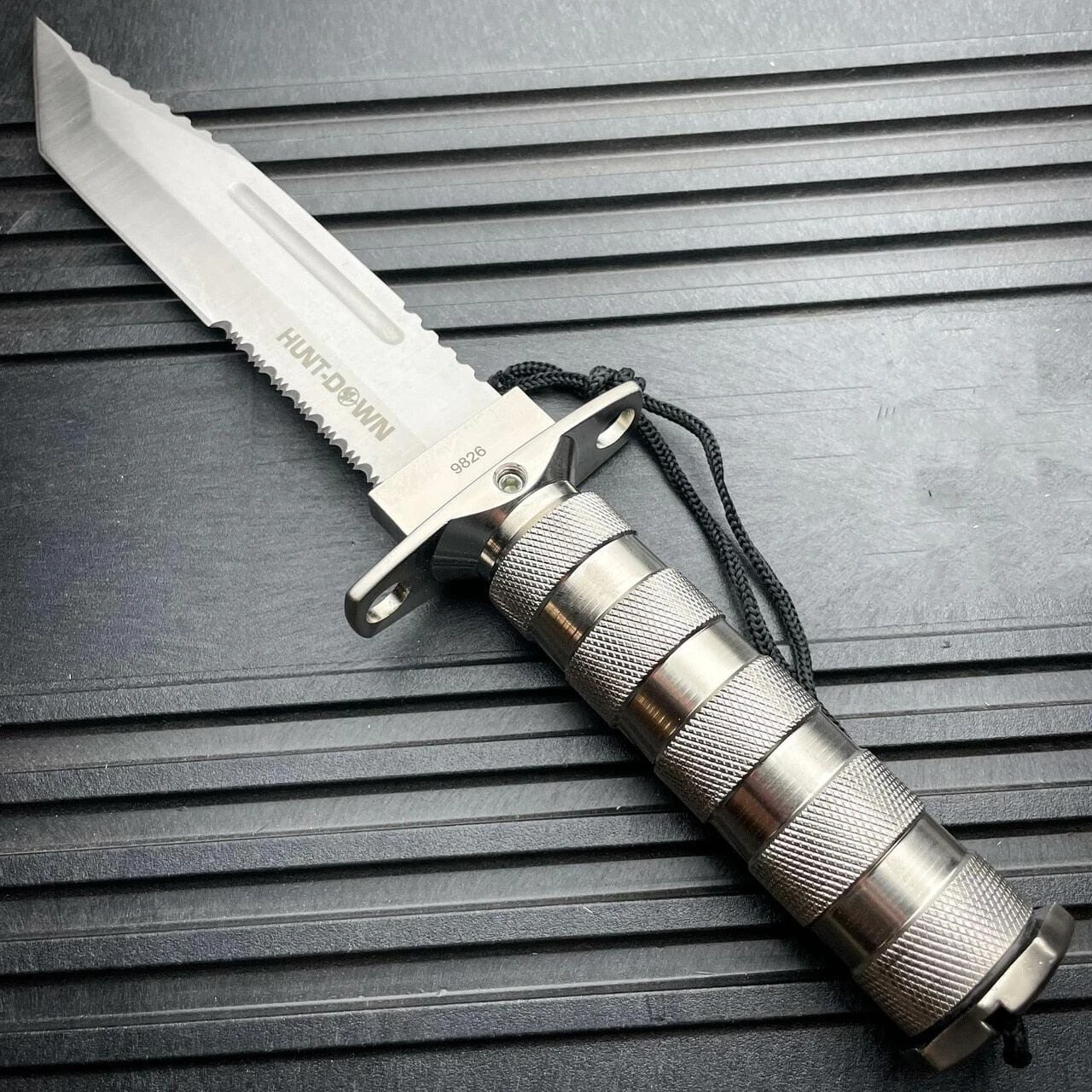 12" Tactical TANTO Hunting Rambo Fixed Blade Knife Chrome Bowie + Survival KIT 5 12" Tactical TANTO Hunting Rambo Fixed Blade Knife Chrome Bowie + Survival KIT - Image 3