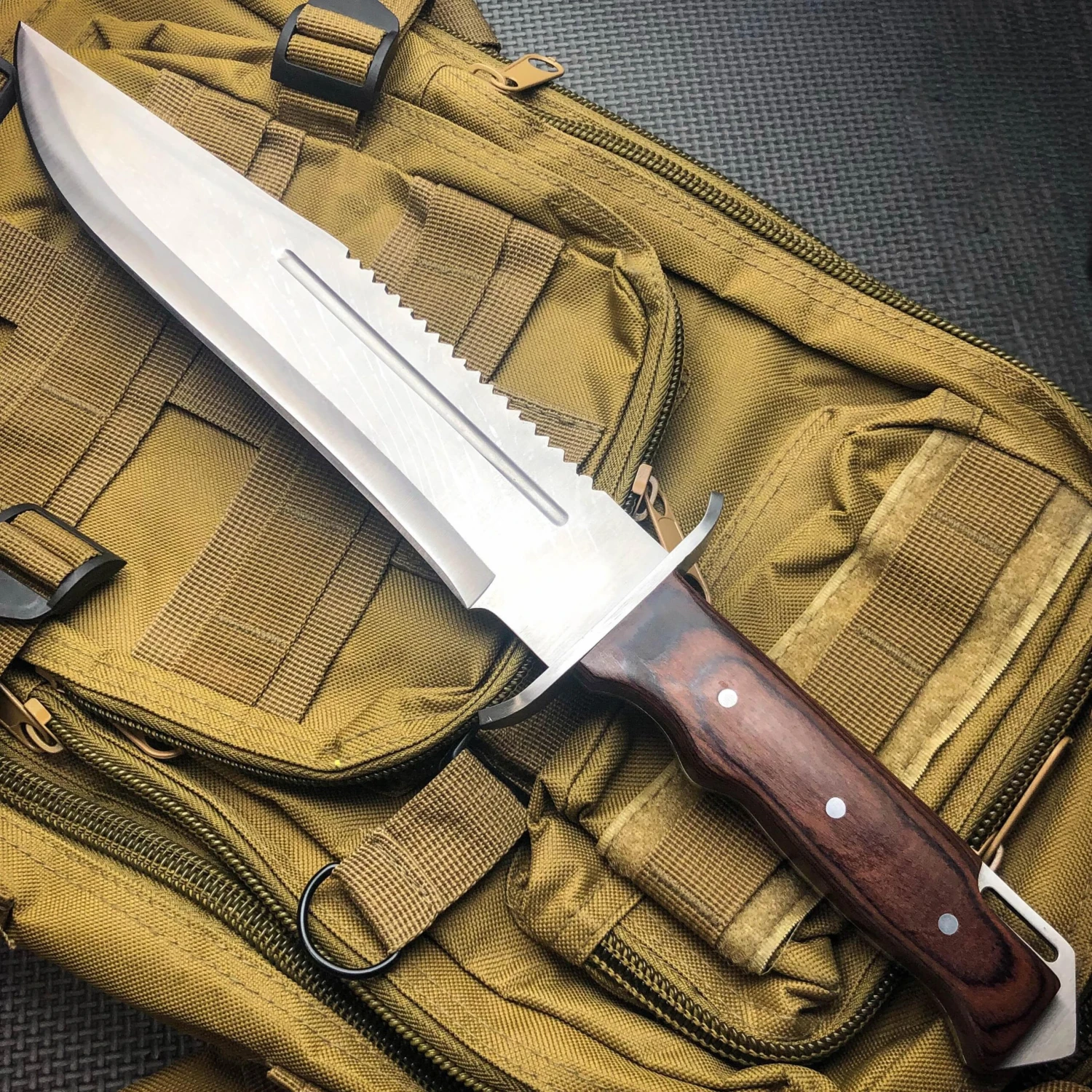 16" Full Tang TACTICAL Hunting Rambo Fixed Blade Camping Bowie Knife W Sheath 4 16" Full Tang TACTICAL Hunting Rambo Fixed Blade Camping Bowie Knife W Sheath - Image 2