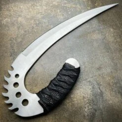 2 PC Chronicles Of Riddick Dagger Saber Claws Fixed Blade Knife W/ Stand Silver -BLADE ADDICT Sales blade addict fixed blade 2 pc chronicles of riddick dagger saber claws fixed blade knife w stand silver 36474871152854