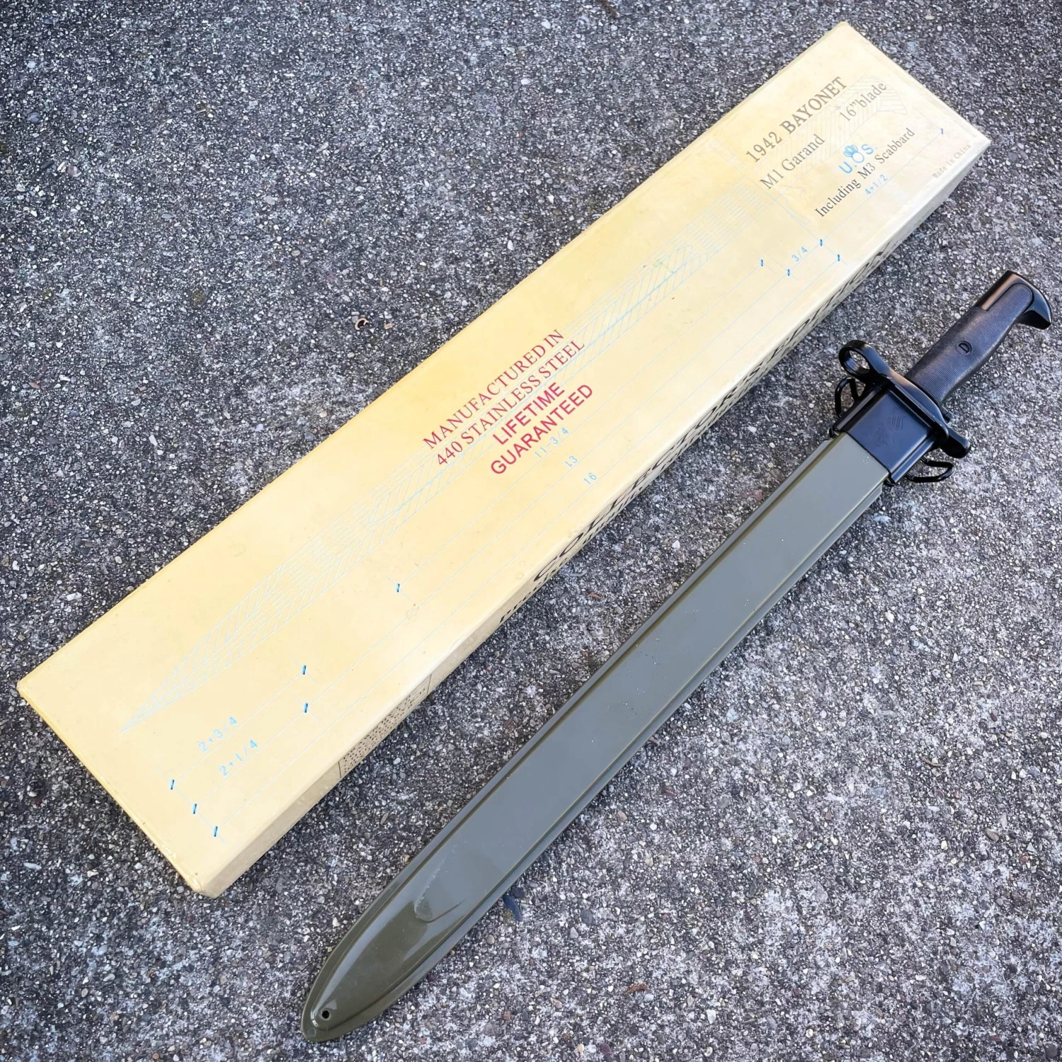 21" M1 US RIFLE Bayonet Military Tactical Combat Hunting Knife Survival Rambo 4 21" M1 US RIFLE Bayonet Military Tactical Combat Hunting Knife Survival Rambo - Image 2