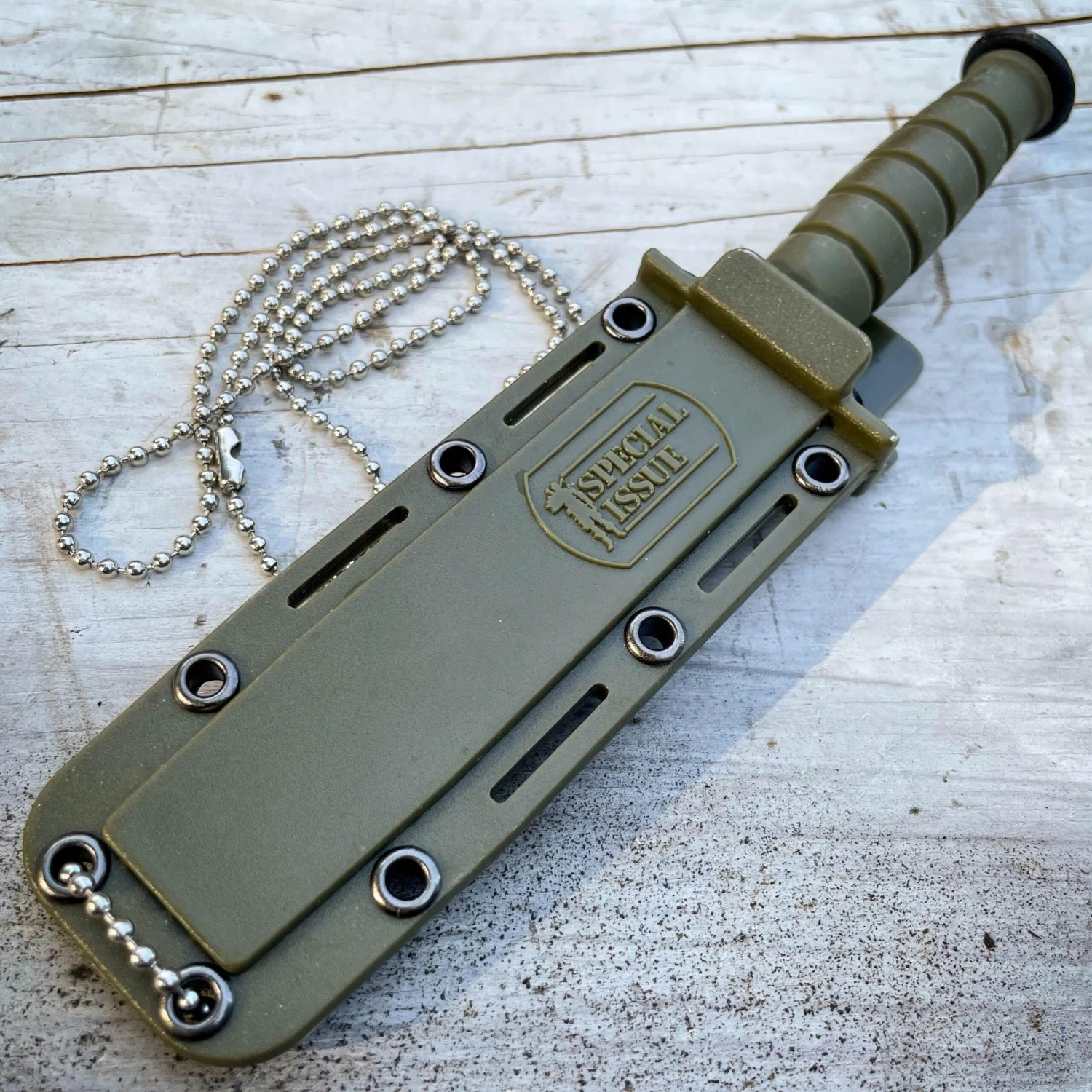 6" MTECH Military Kabai Tactical Combat Fixed Blade Neck Knife W/ Chained Sheath 6 6" MTECH Military Kabai Tactical Combat Fixed Blade Neck Knife W/ Chained Sheath - Image 4
