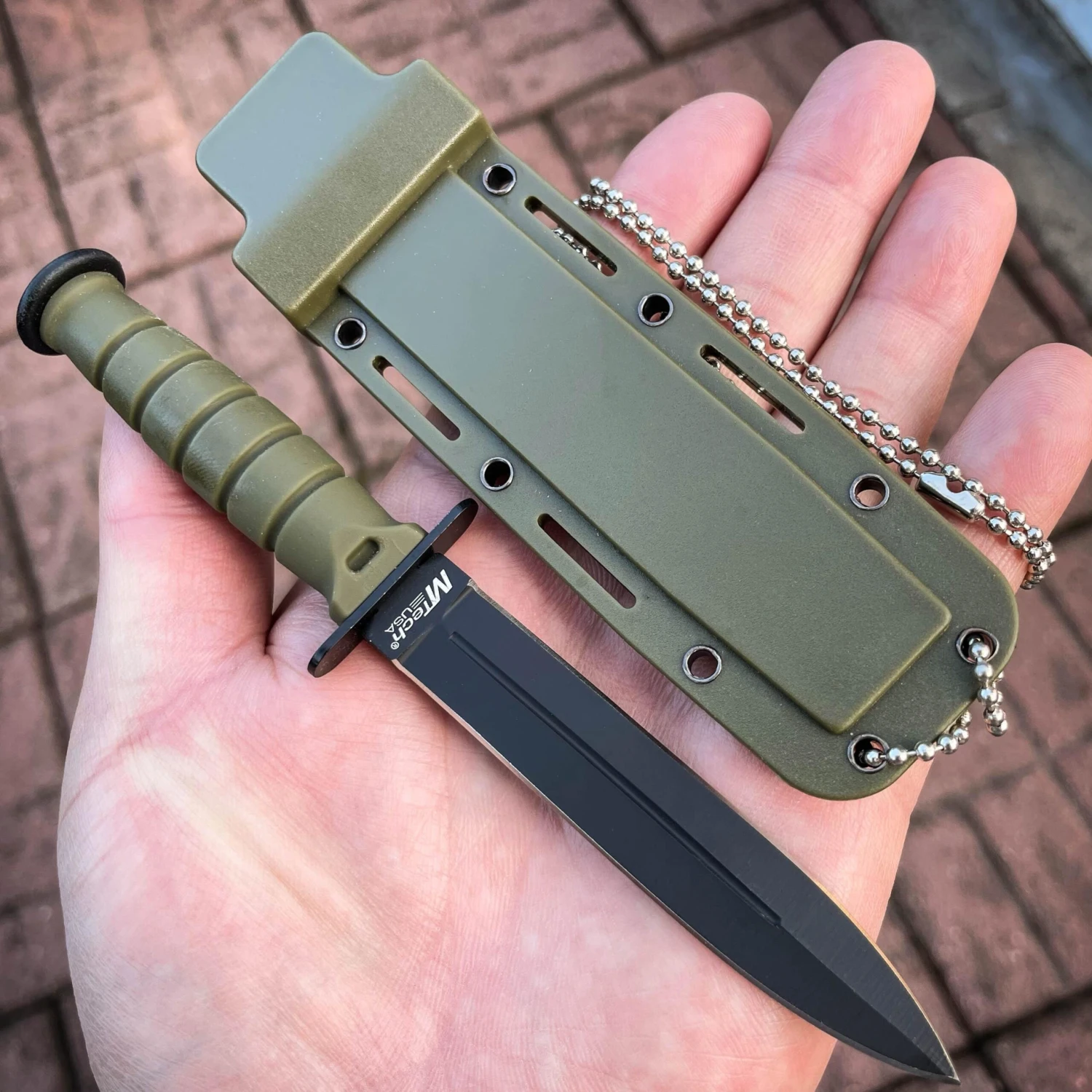 6" MTECH Military Kabai Tactical Combat Fixed Blade Neck Knife W/ Chained Sheath 3 6" MTECH Military Kabai Tactical Combat Fixed Blade Neck Knife W/ Chained Sheath