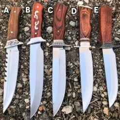 Survival Hunting Camping Fixed Blade Full Tang Bowie Rambo Knife W/ Wood Handle