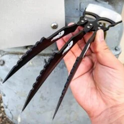 10" Hunting Wolverine METAL Claw Blade Fantasy Knife Combat Cosplay W/ Sheath