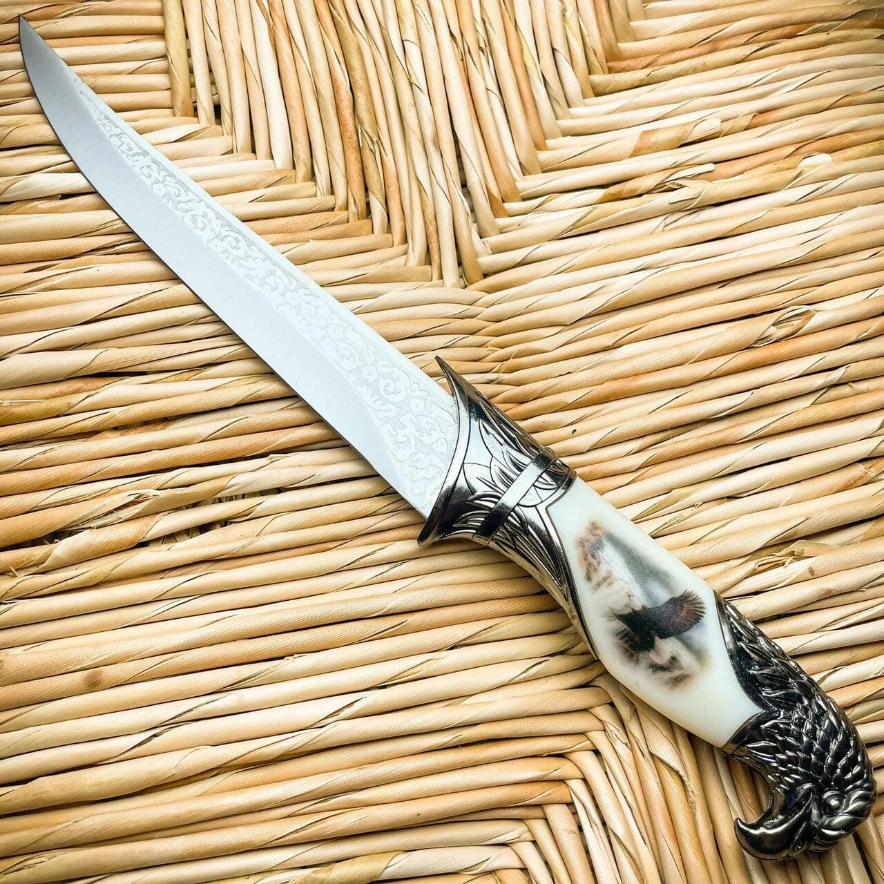 13" Fantasy Eagle Head Fixed Blade Dagger Tactical Outdoor Hunting Knife Gift 4 13" Fantasy Eagle Head Fixed Blade Dagger Tactical Outdoor Hunting Knife Gift - Image 2