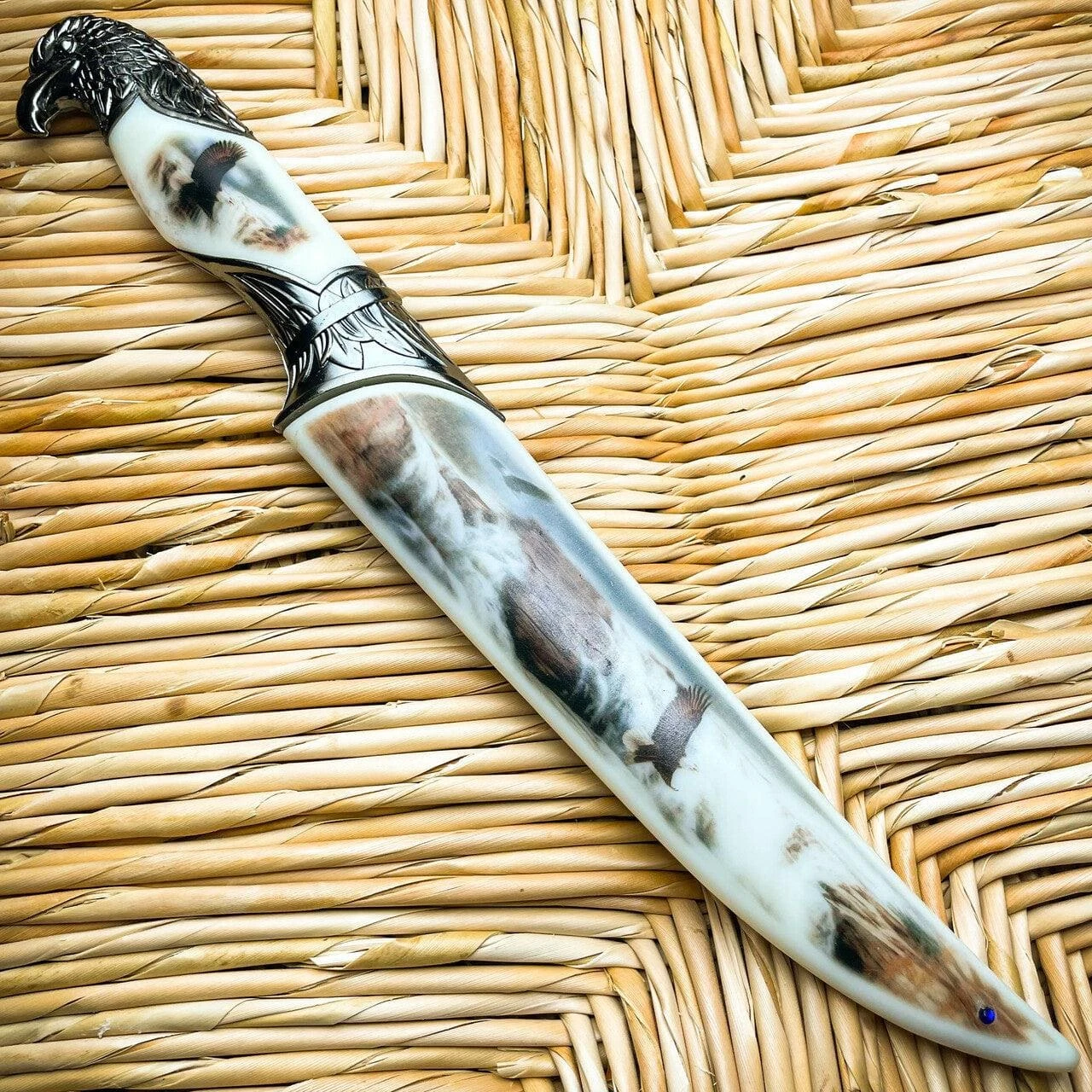 13" Fantasy Eagle Head Fixed Blade Dagger Tactical Outdoor Hunting Knife Gift 6 13" Fantasy Eagle Head Fixed Blade Dagger Tactical Outdoor Hunting Knife Gift - Image 4