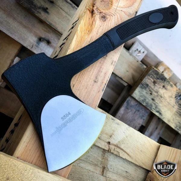 2 PC Camping Fixed Blade Tactical Combat Survival Knife W/ Sheath + Axe Hatchet 4 2 PC Camping Fixed Blade Tactical Combat Survival Knife W/ Sheath + Axe Hatchet - Image 2