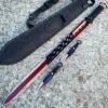 27" American USA Flag Sword Machete + Throwing Knife Set -BLADE ADDICT Sales blade addict knives 27 american usa flag sword machete throwing knife set 36662319743190